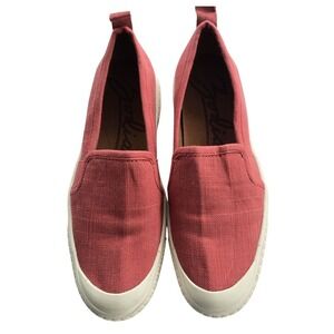 Madewell Red Canvas Slip On Sneakers Casual Comfort Shoes